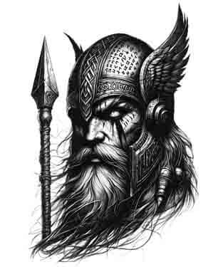 Viking Odin - Instant Digital Download Warrior Tribal Tattoo