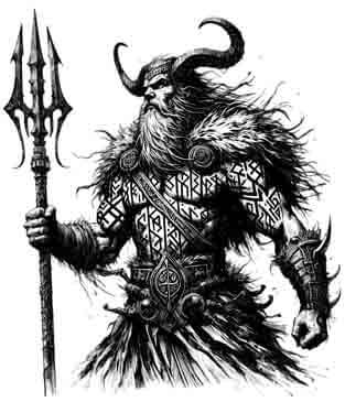 Viking Odin - Instant Digital Download Warrior Tribal Tattoo