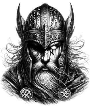 Viking Odin - Instant Digital Download Warrior Tribal Tattoo