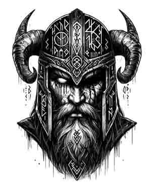 Viking Odin - Instant Digital Download Warrior Tribal Tattoo