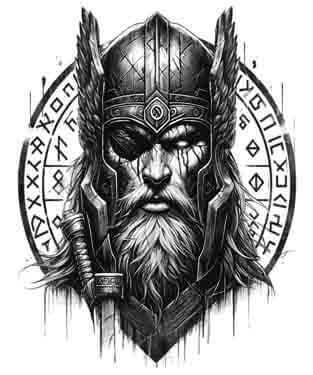 Viking Odin - Instant Digital Download Warrior Tribal Tattoo