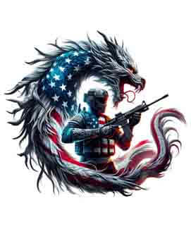 Bling Art Tribal Tattoo Instant Digital Download - American Patriot - Draconic Protection 1