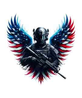 Bling Art Tribal Tattoo Instant Digital Download - American Patriot - Majestic Soldier 1