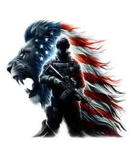 Bling Art Tribal Tattoo Instant Digital Download - American Patriot - Lion's Sentinel 1