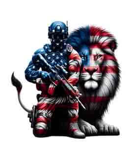 Bling Art Tribal Tattoo Instant Digital Download - American Patriot - Lion's Guard 1