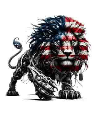 Bling Art Tribal Tattoo Instant Digital Download - Biomechanical - Lion Cyberpunk 1