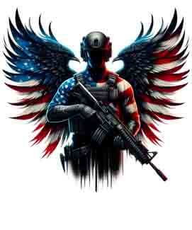 Bling Art Tribal Tattoo Instant Digital Download - American Patriot Soldier - Eagle Fortitude 1