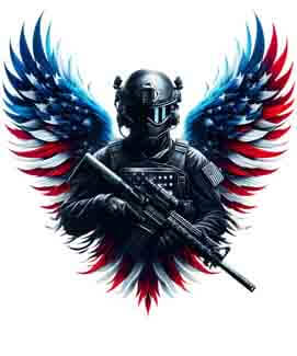 Bling Art Tribal Tattoo Instant Digital Download - American Patriot Soldier - Eagle Honorbound 1