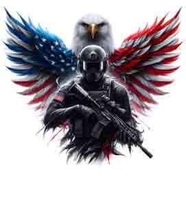 Bling Art Tribal Tattoo Instant Digital Download - American Patriot Soldier - Eagle Legacy 1