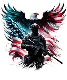Bling Art Tribal Tattoo Instant Digital Download - American Patriot Soldier - Eagle Pride 1