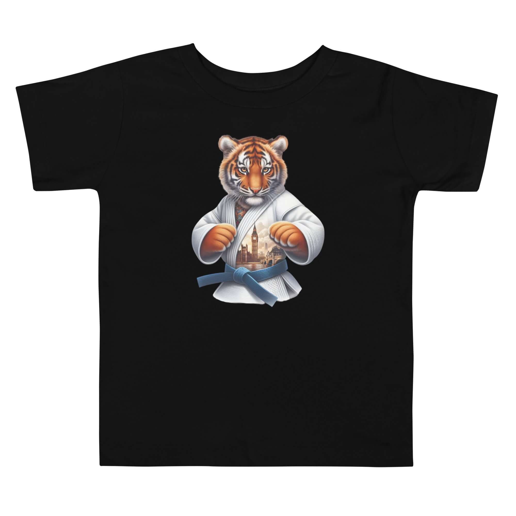 Martial Arts Tiger Cub - Cute Animal Toddler Short Sleeve Design Tee