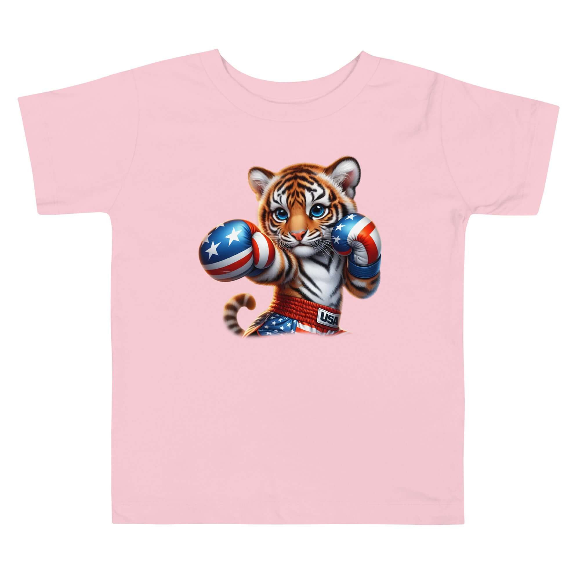 Martial Arts Tiger Cub - Cute Animal Toddler Short Sleeve Design Tee