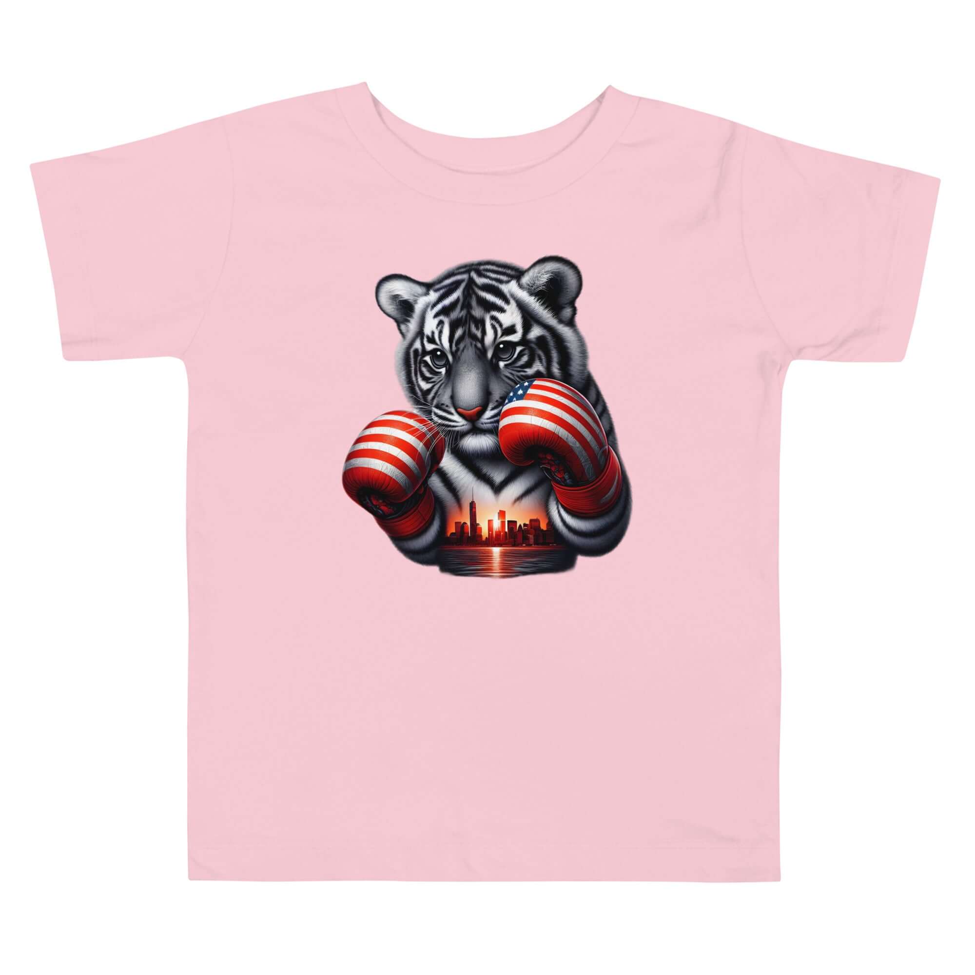 Martial Arts Tiger Cub - Cute Animal Toddler Short Sleeve Design Tee