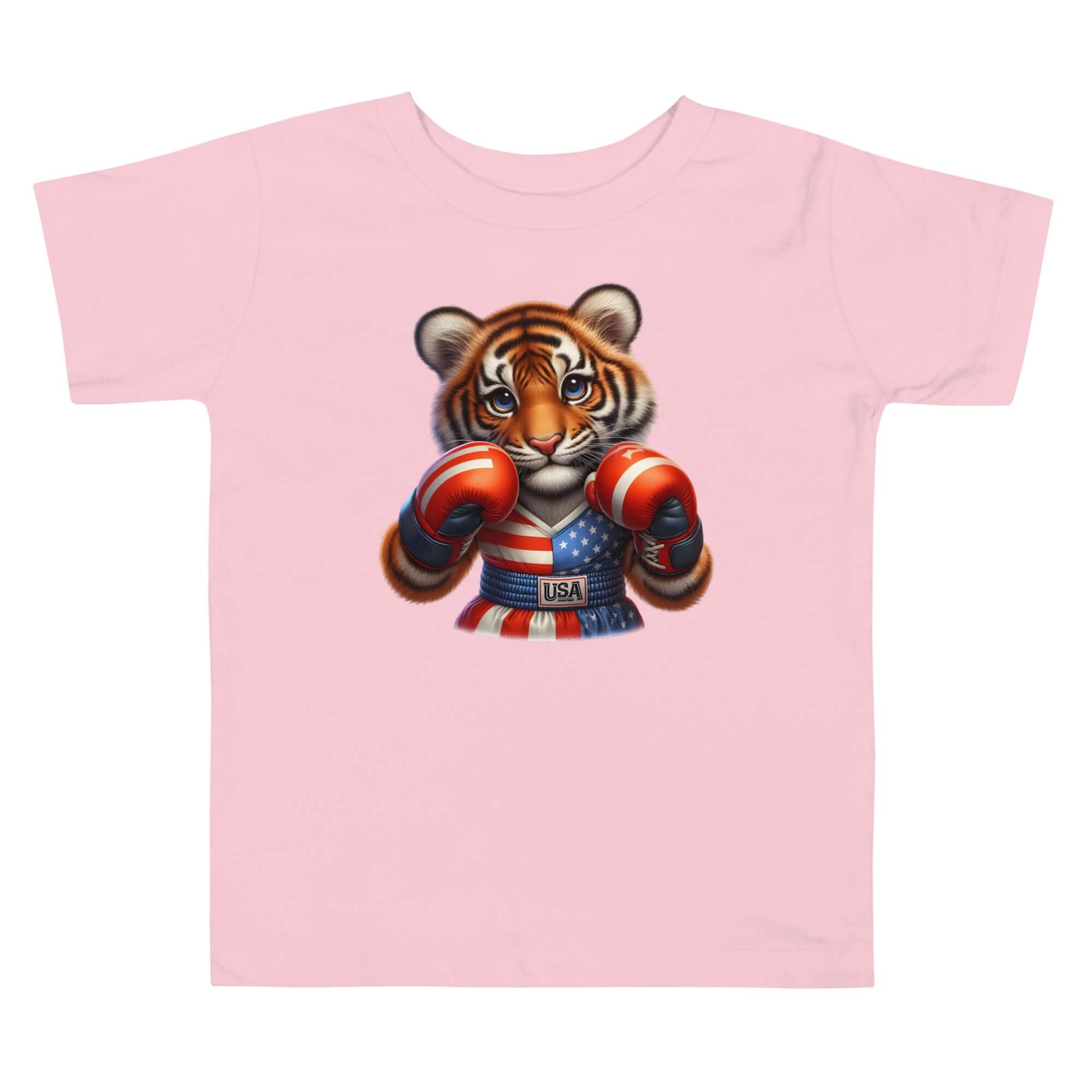 Martial Arts Tiger Cub - Cute Animal Toddler Short Sleeve Design Tee