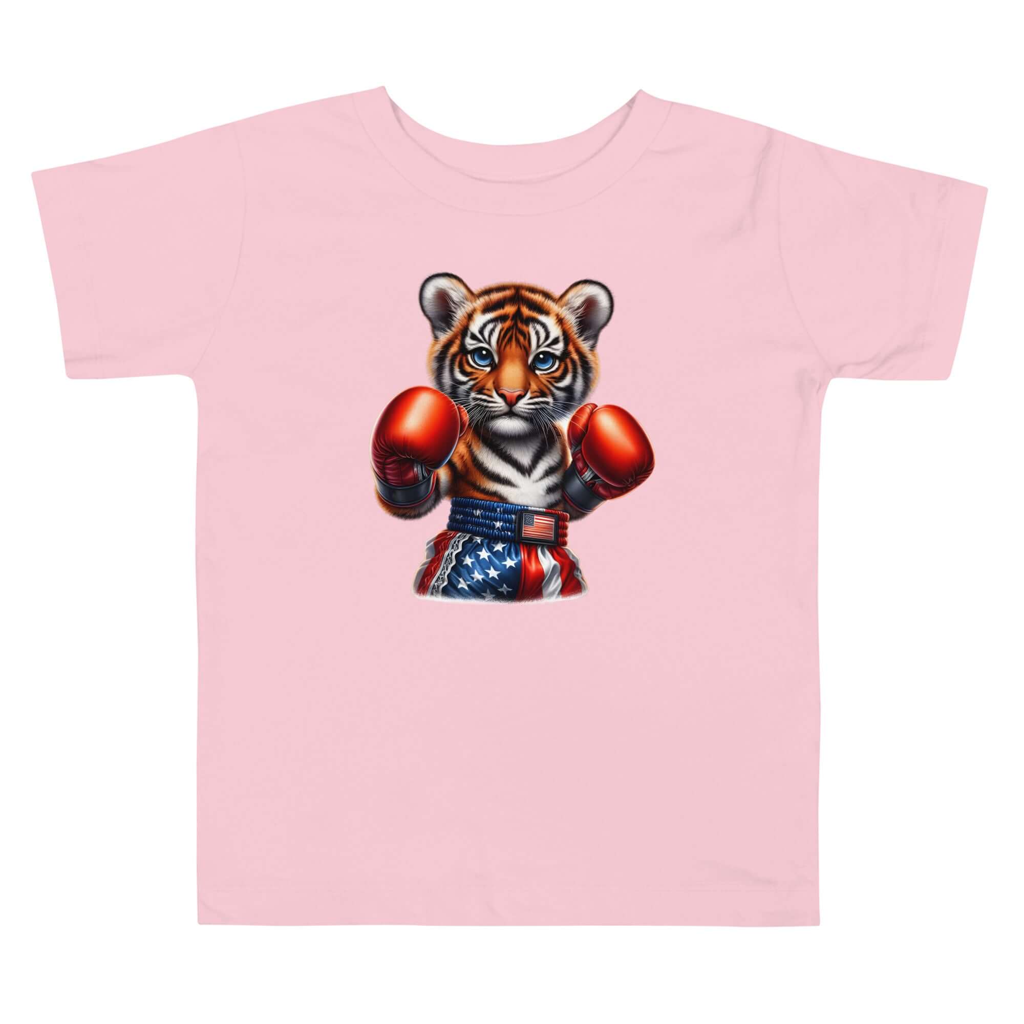 Martial Arts Tiger Cub - Cute Animal Toddler Short Sleeve Design Tee