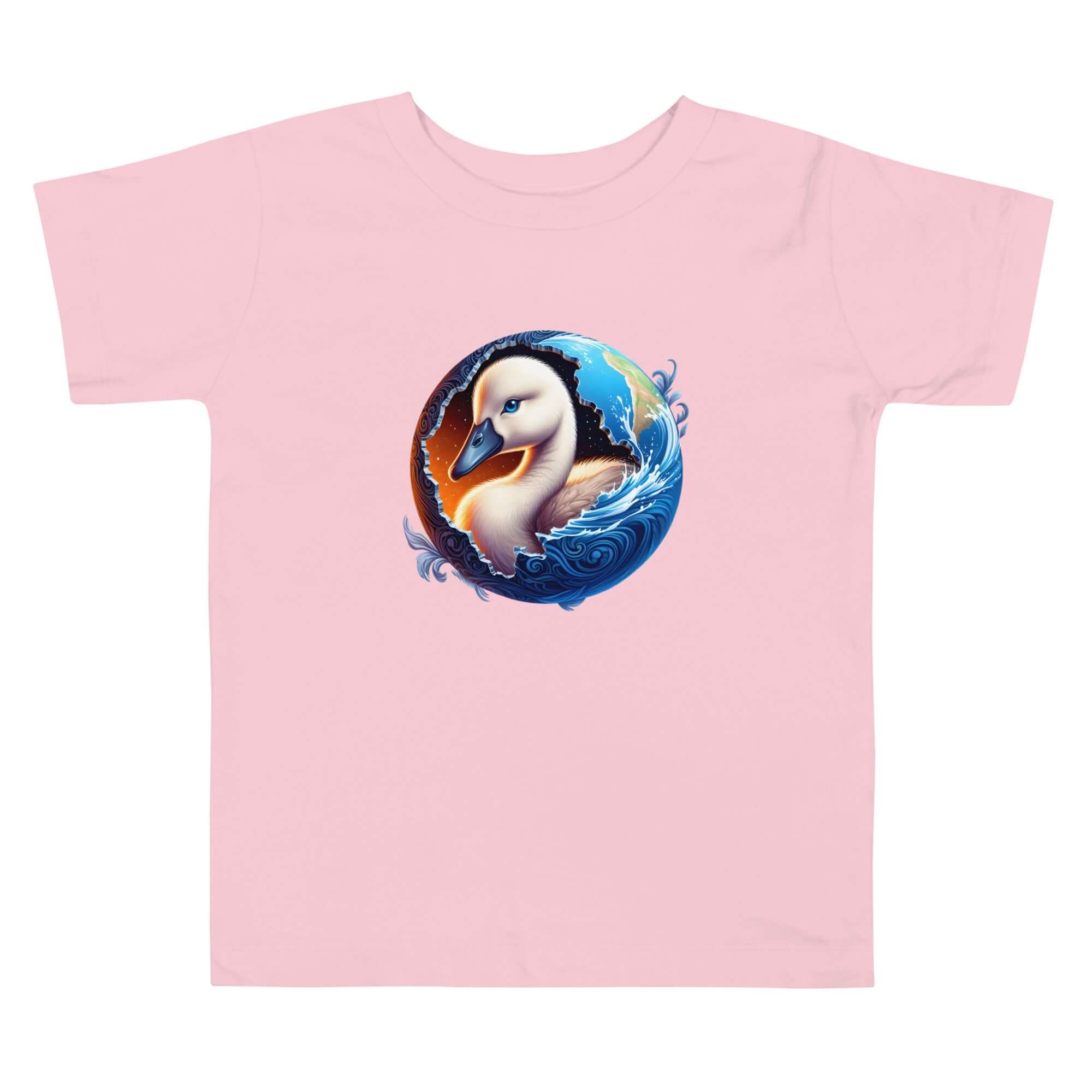 Swan World - Spiritual Animal Art Apparel Toddler Short Sleeve Tee
