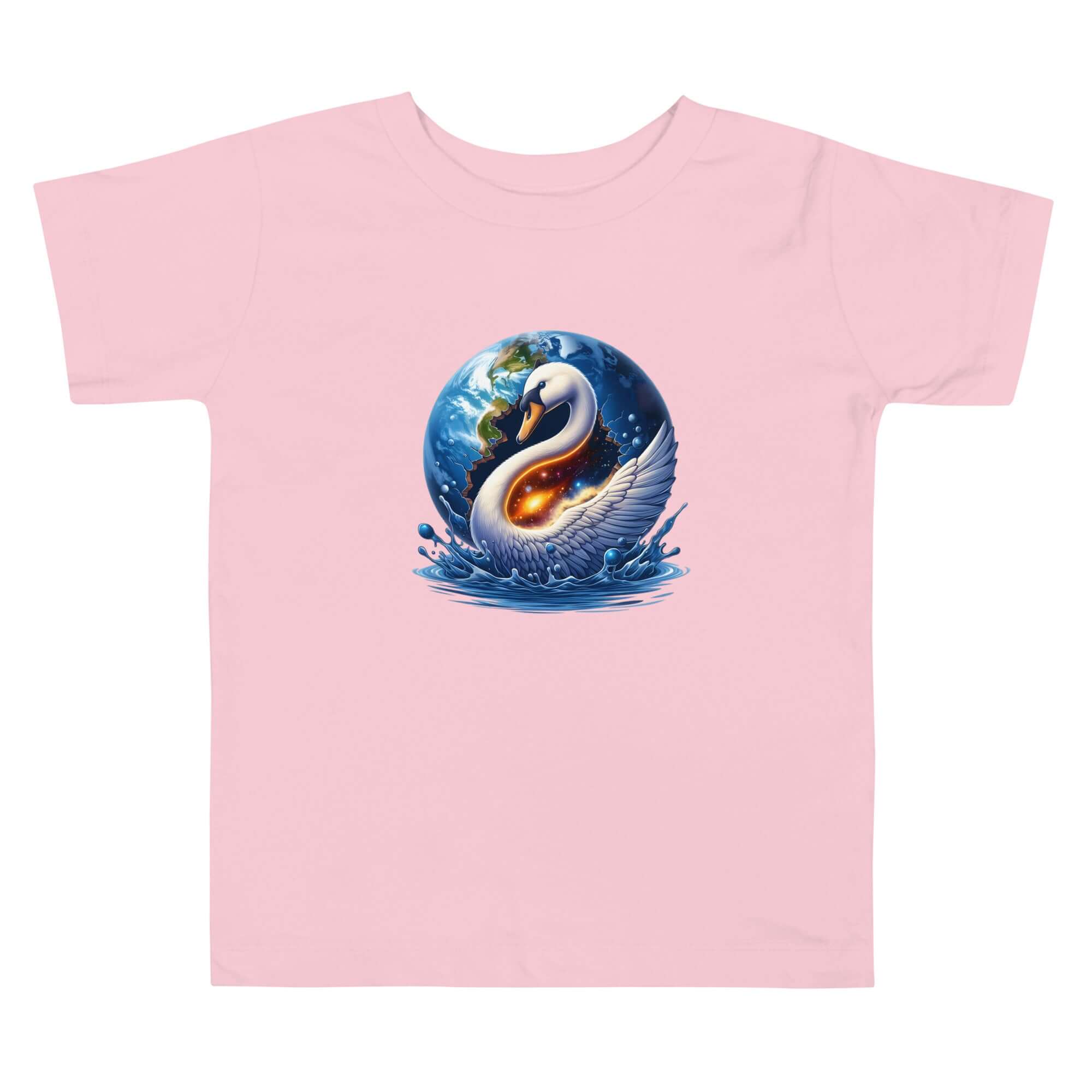 Swan World - Spiritual Animal Art Apparel Toddler Short Sleeve Tee