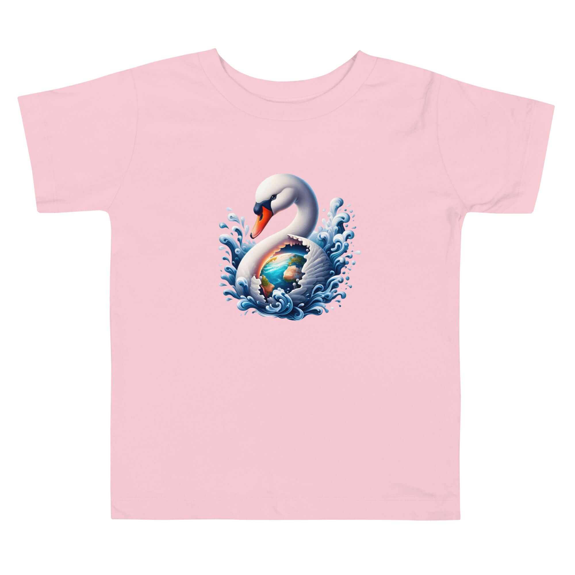 Swan World - Spiritual Animal Art Apparel Toddler Short Sleeve Tee