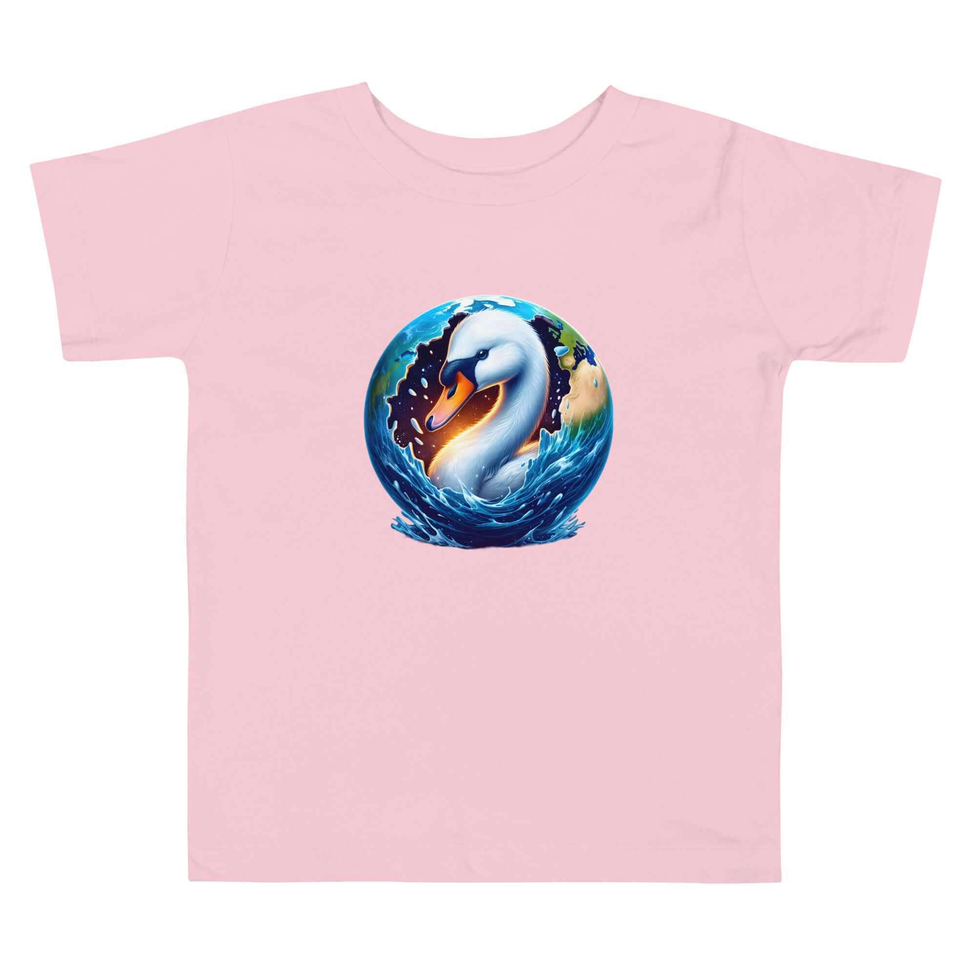 Swan World - Spiritual Animal Art Apparel Toddler Short Sleeve Tee