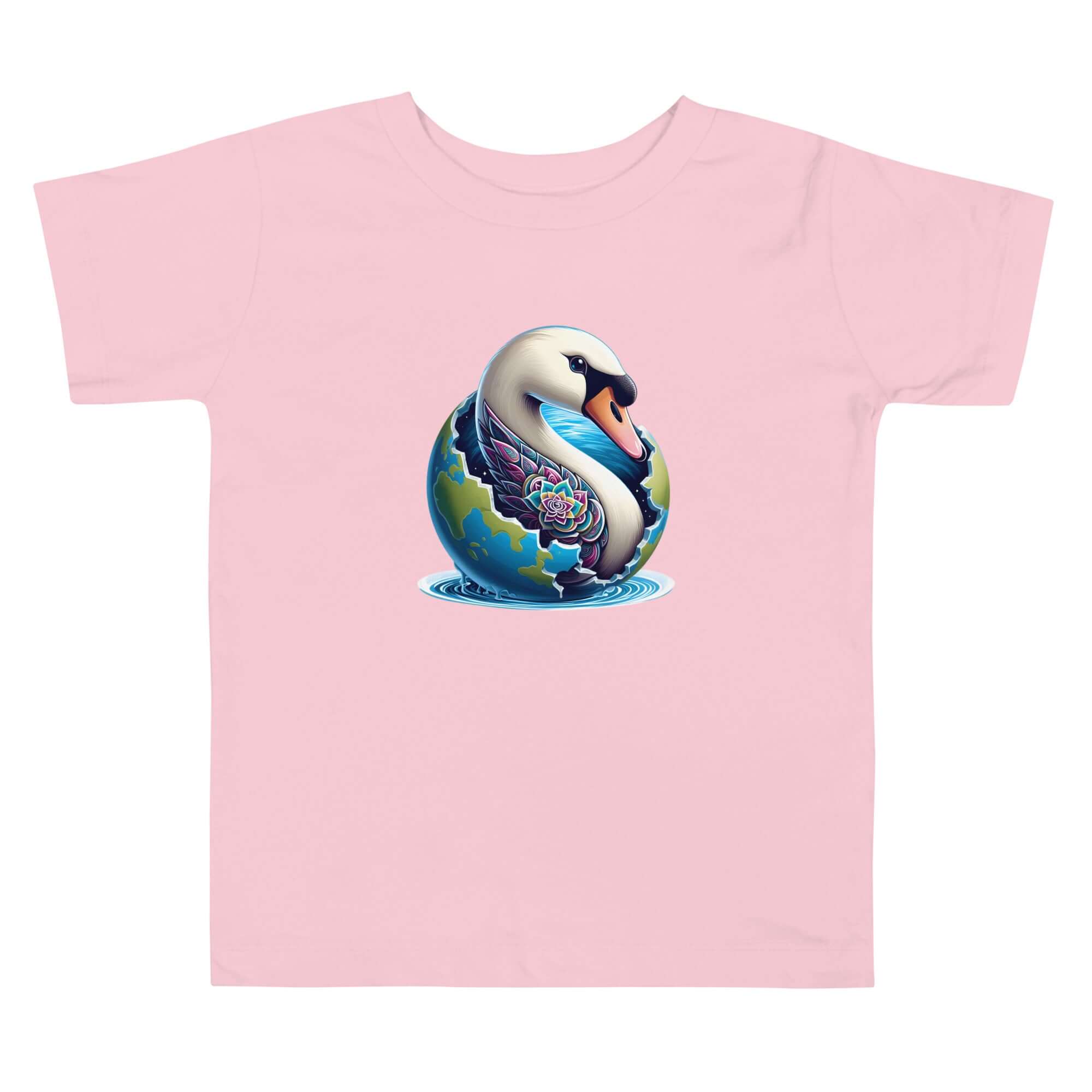 Swan World - Spiritual Animal Art Apparel Toddler Short Sleeve Tee