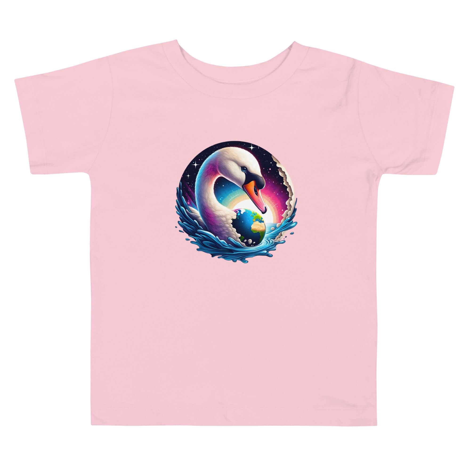 Swan World - Spiritual Animal Art Apparel Toddler Short Sleeve Tee