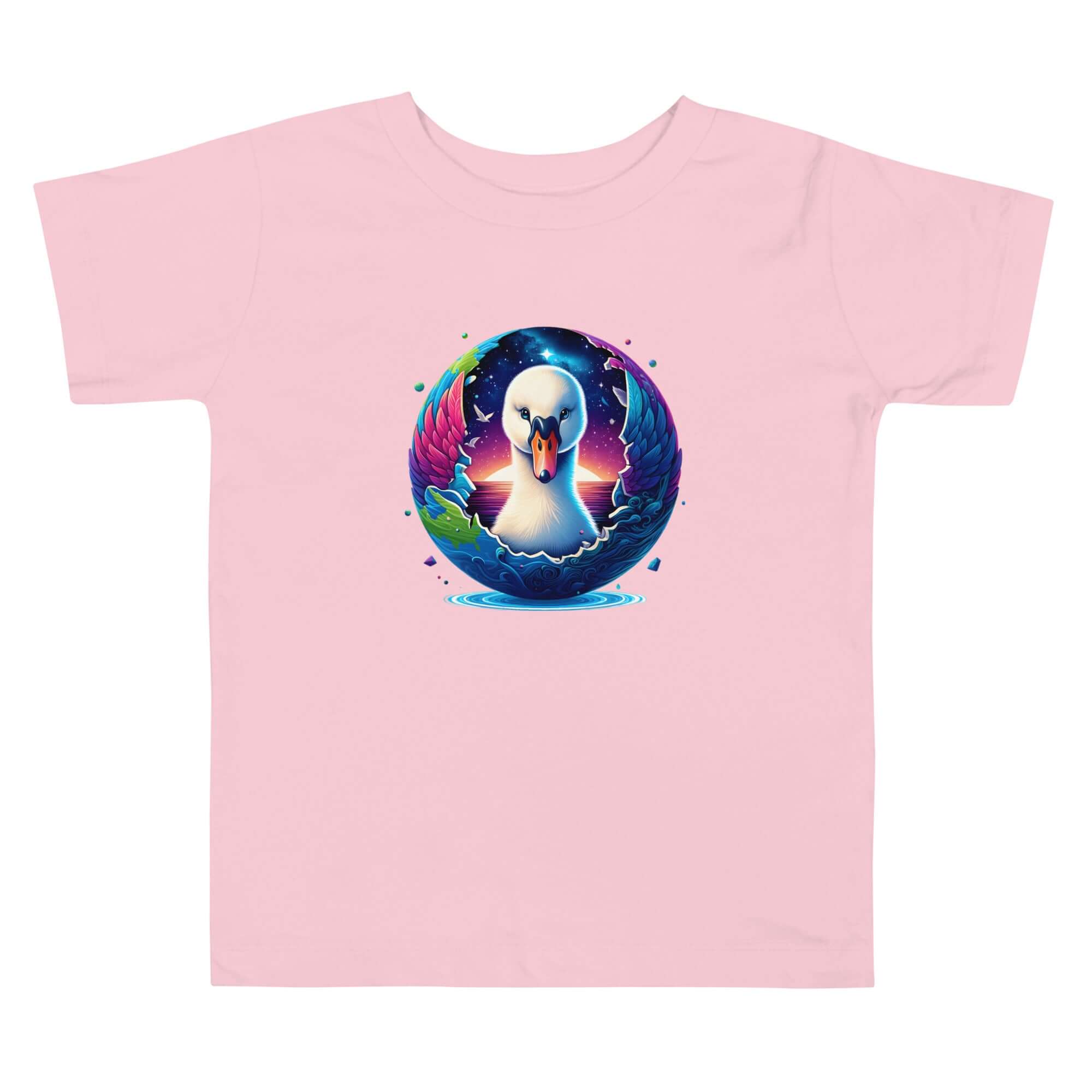 Swan World - Spiritual Animal Art Apparel Toddler Short Sleeve Tee
