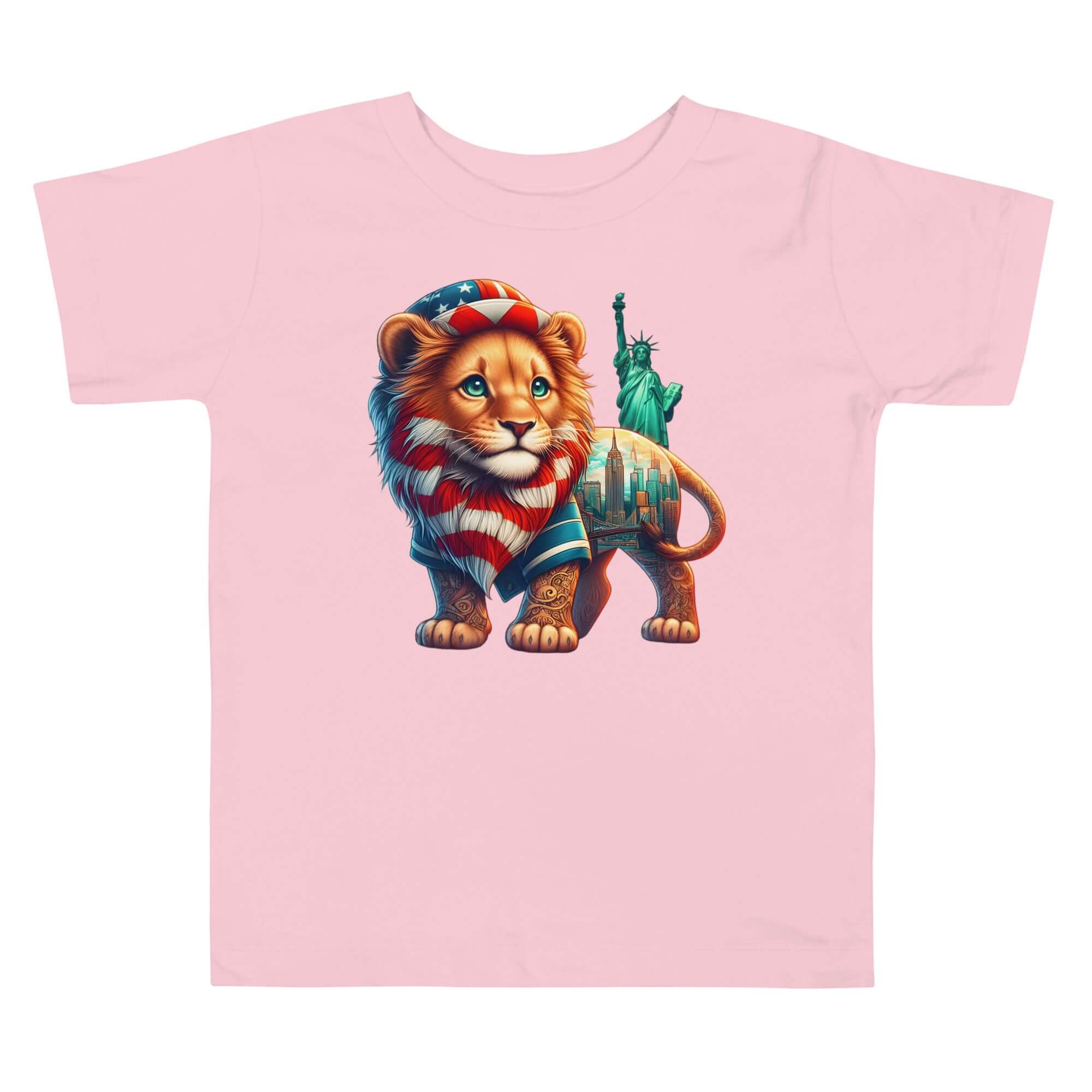Lion New York - Cityscape Animal Art Apparel Toddler Short Sleeve Tee