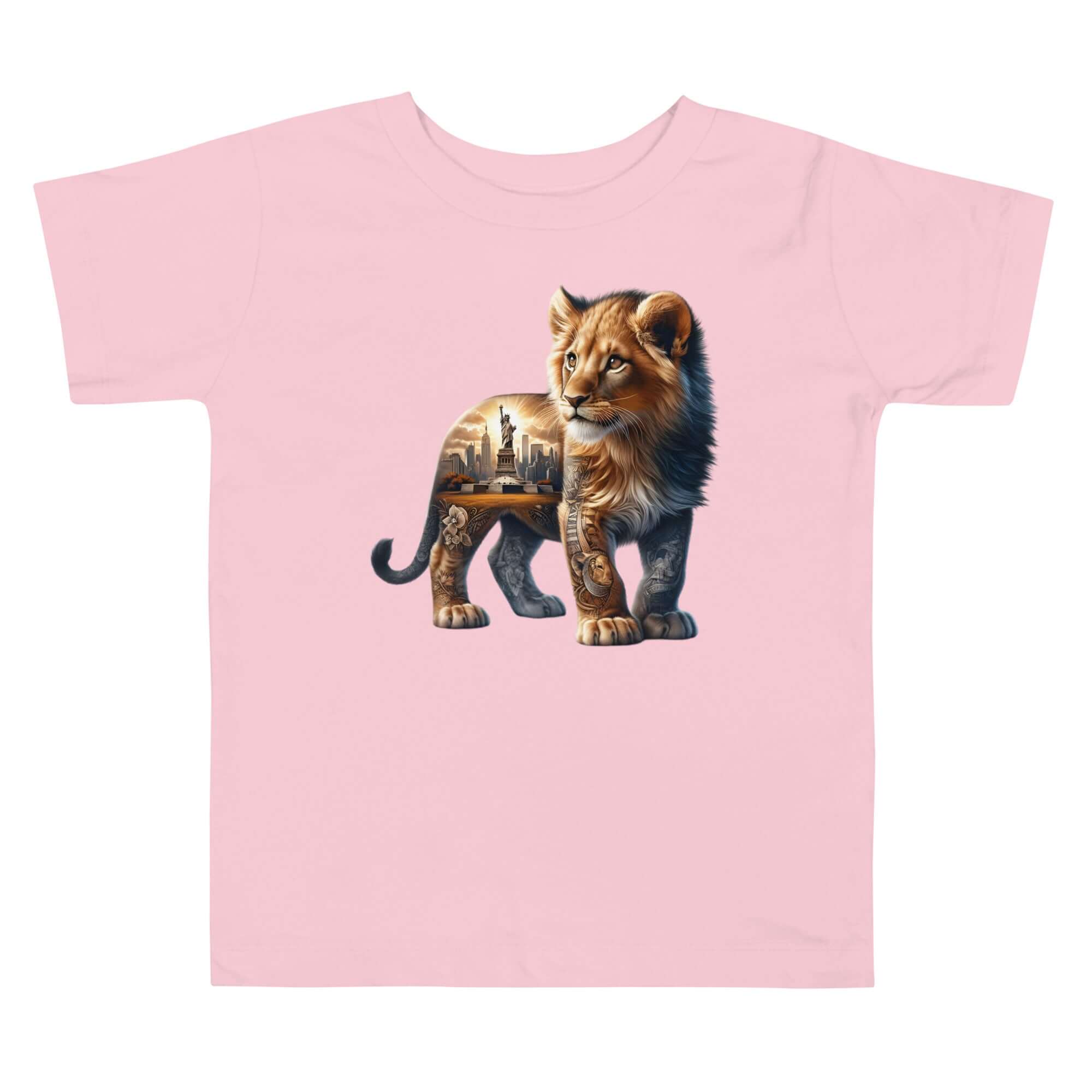 Lion New York - Cityscape Animal Art Apparel Toddler Short Sleeve Tee