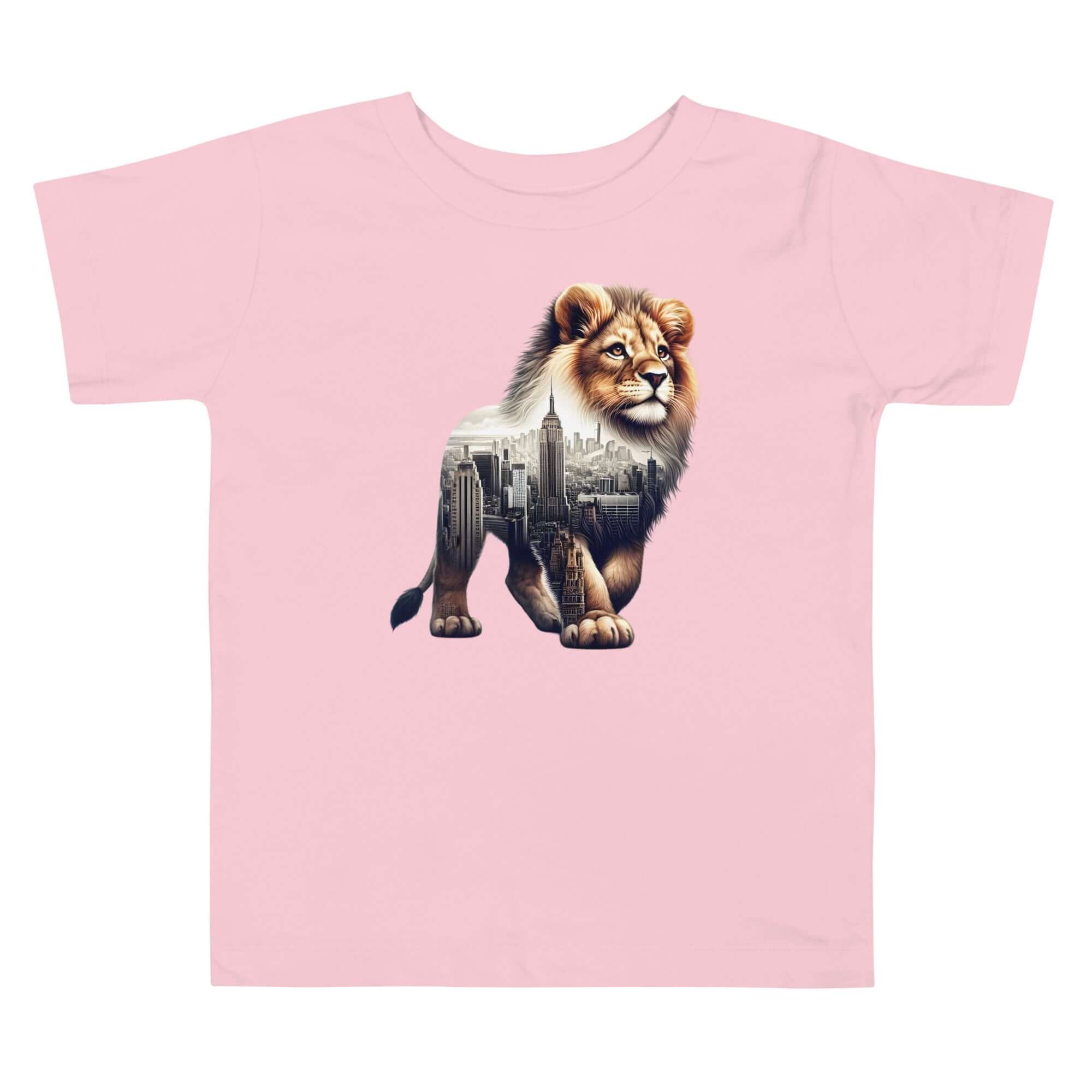Lion New York - Cityscape Animal Art Apparel Toddler Short Sleeve Tee