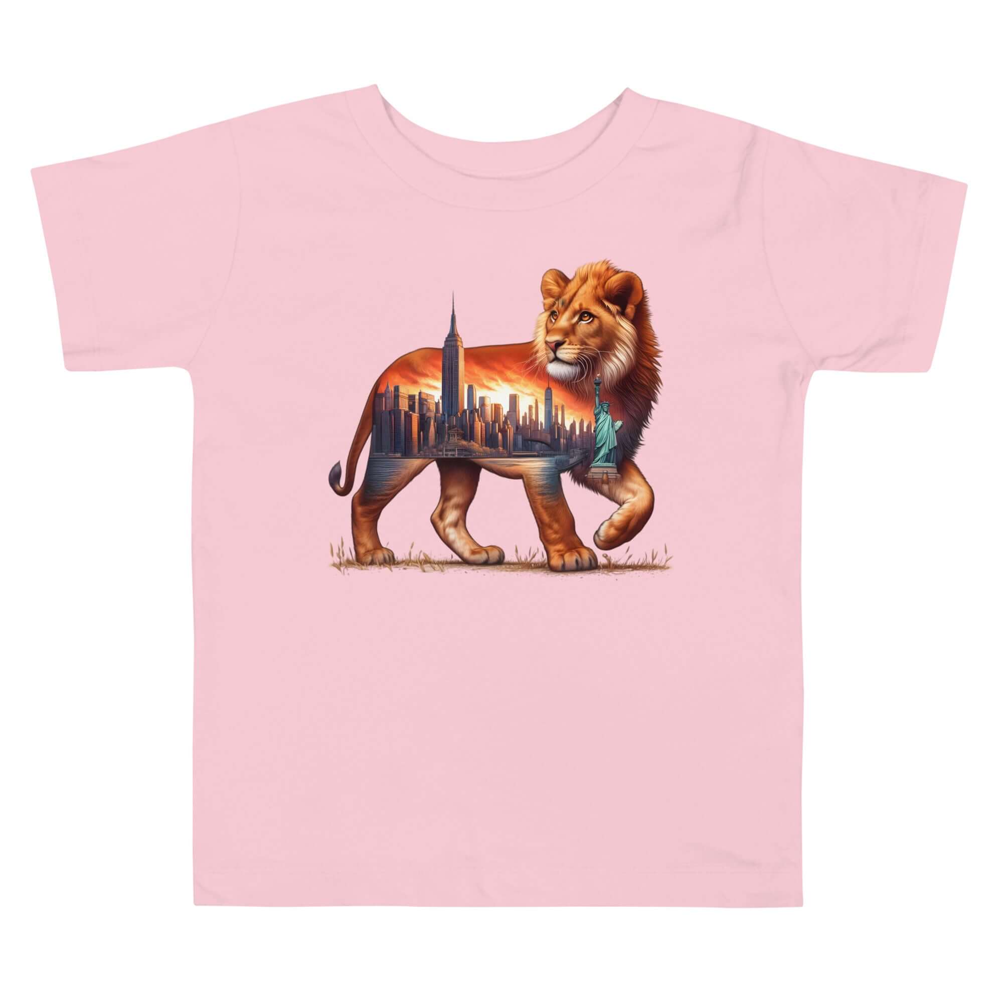 Lion New York - Cityscape Animal Art Apparel Toddler Short Sleeve Tee