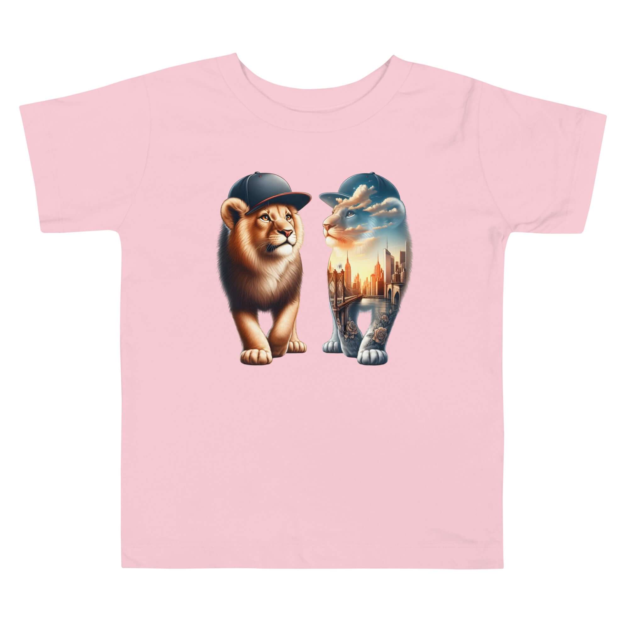 Lion New York - Cityscape Animal Art Apparel Toddler Short Sleeve Tee