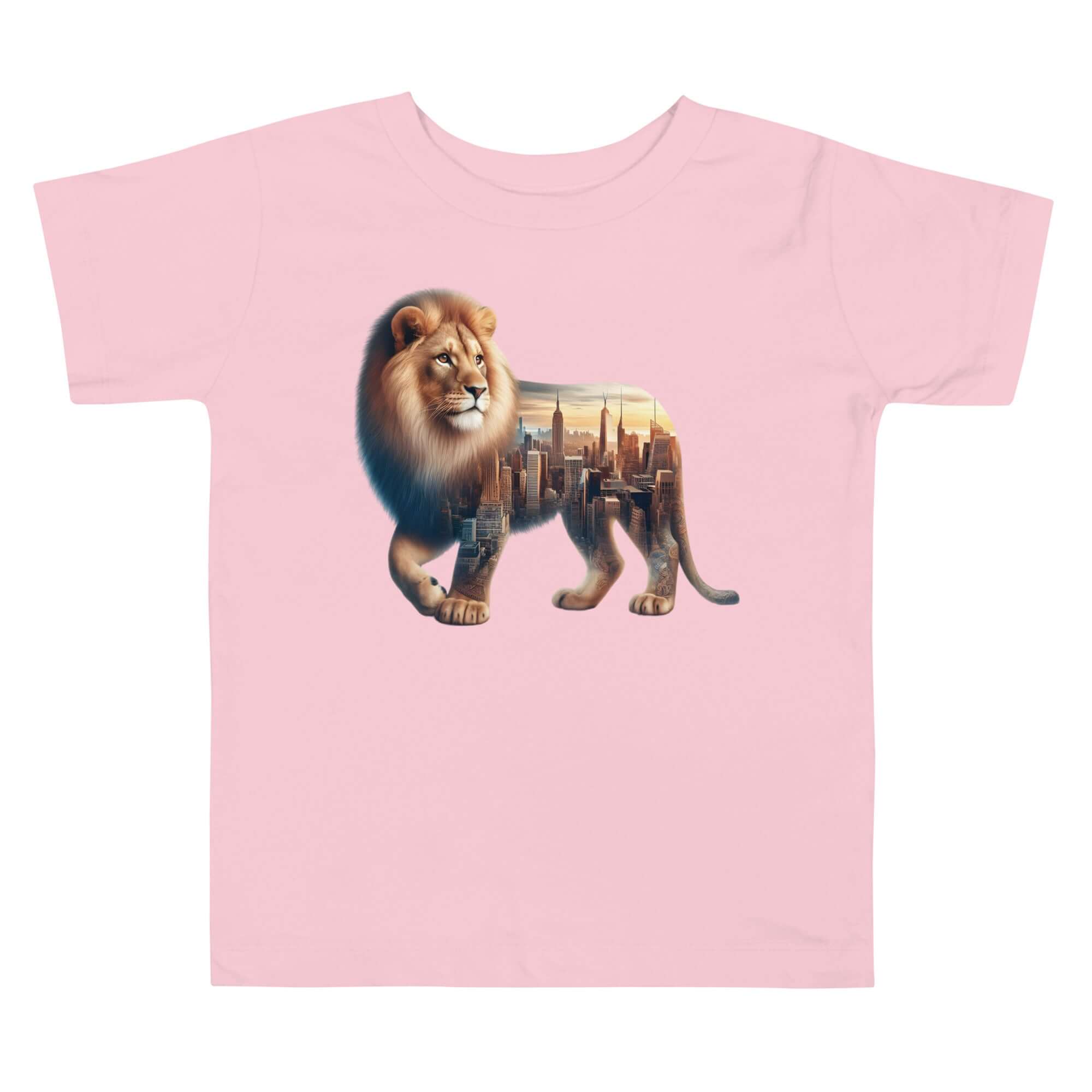Lion New York - Cityscape Animal Art Apparel Toddler Short Sleeve Tee