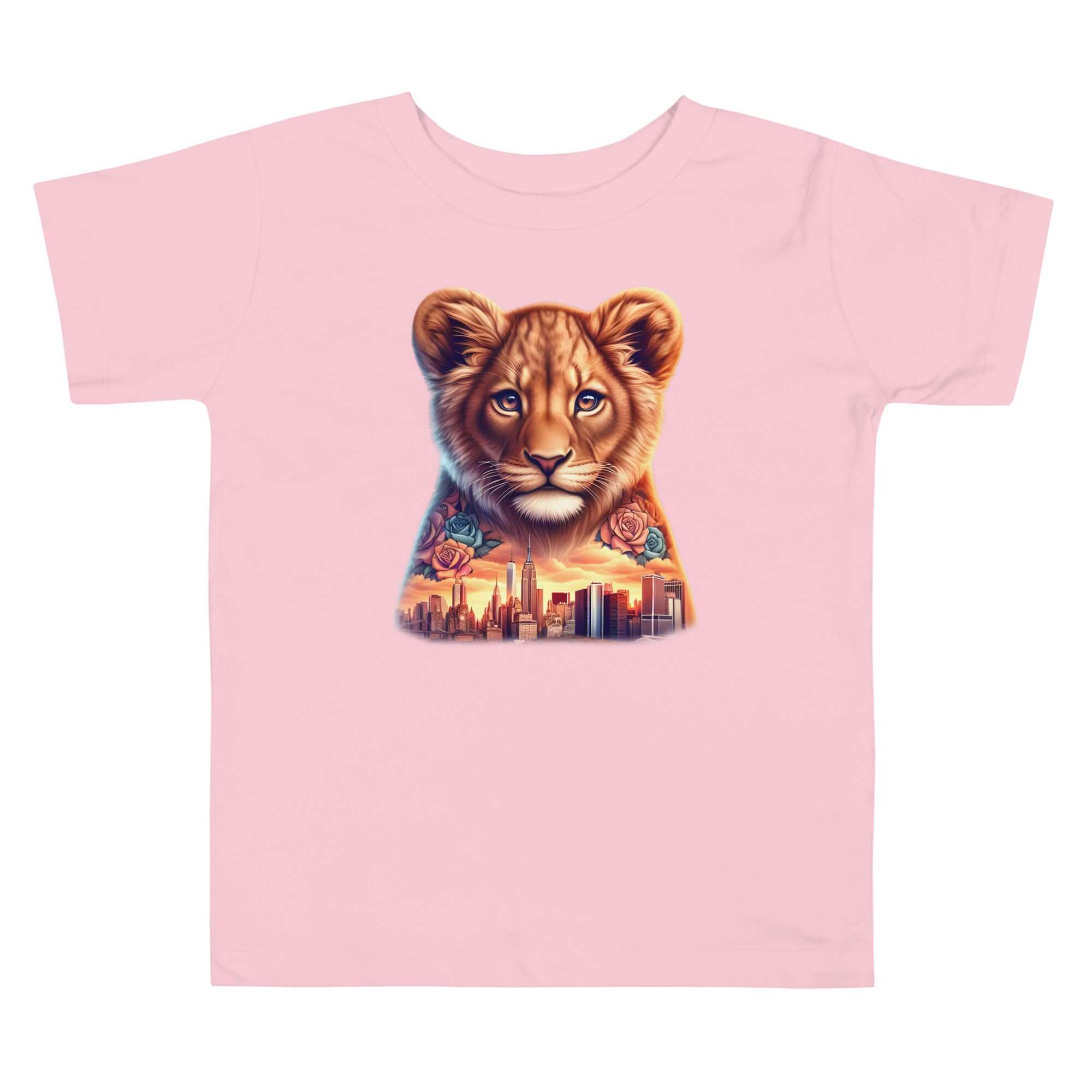 Lion New York - Cityscape Animal Art Apparel Toddler Short Sleeve Tee