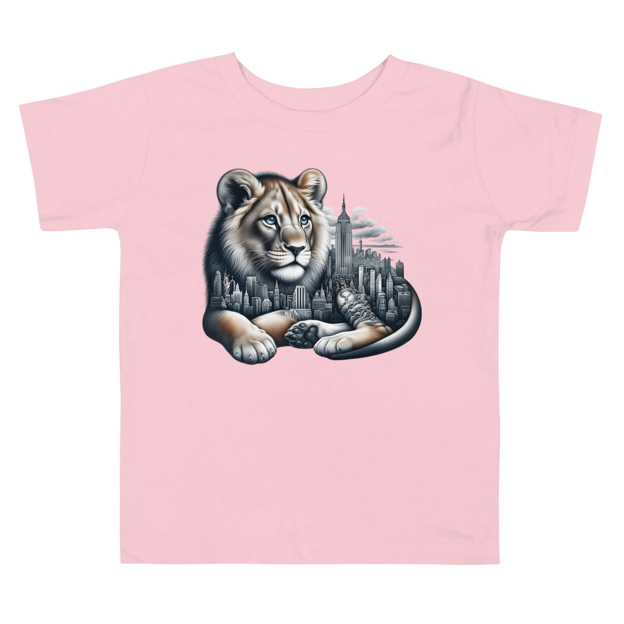 Lion New York - Cityscape Animal Art Apparel Toddler Short Sleeve Tee