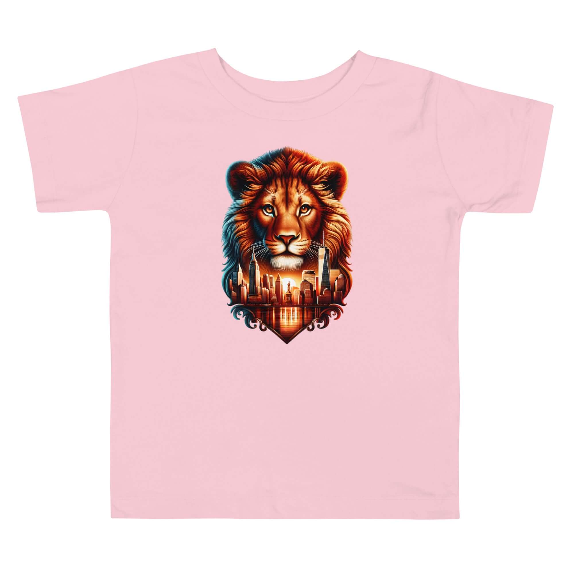 Lion New York - Cityscape Animal Art Apparel Toddler Short Sleeve Tee