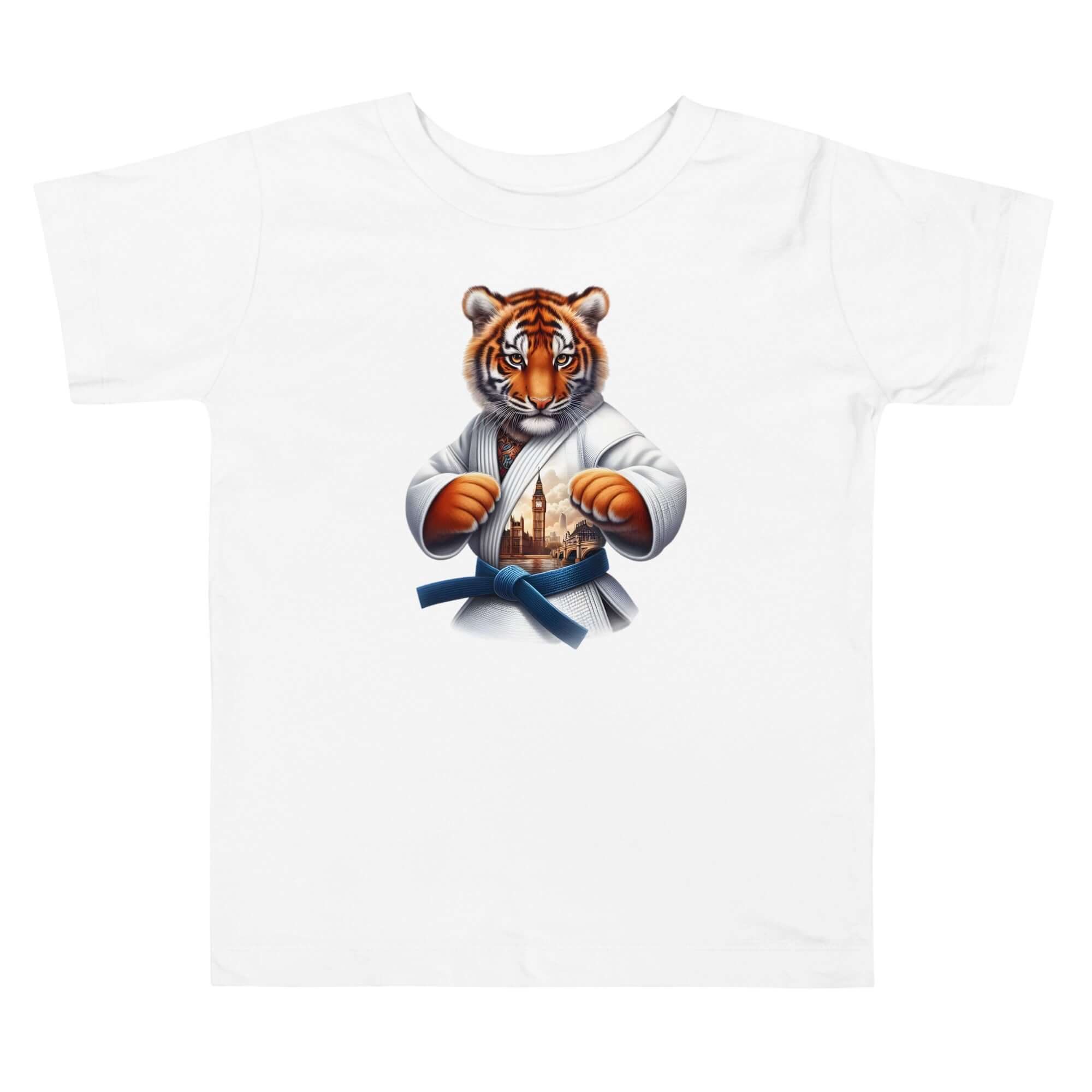 Martial Arts Tiger Cub - Cute Animal Toddler Short Sleeve Design Tee