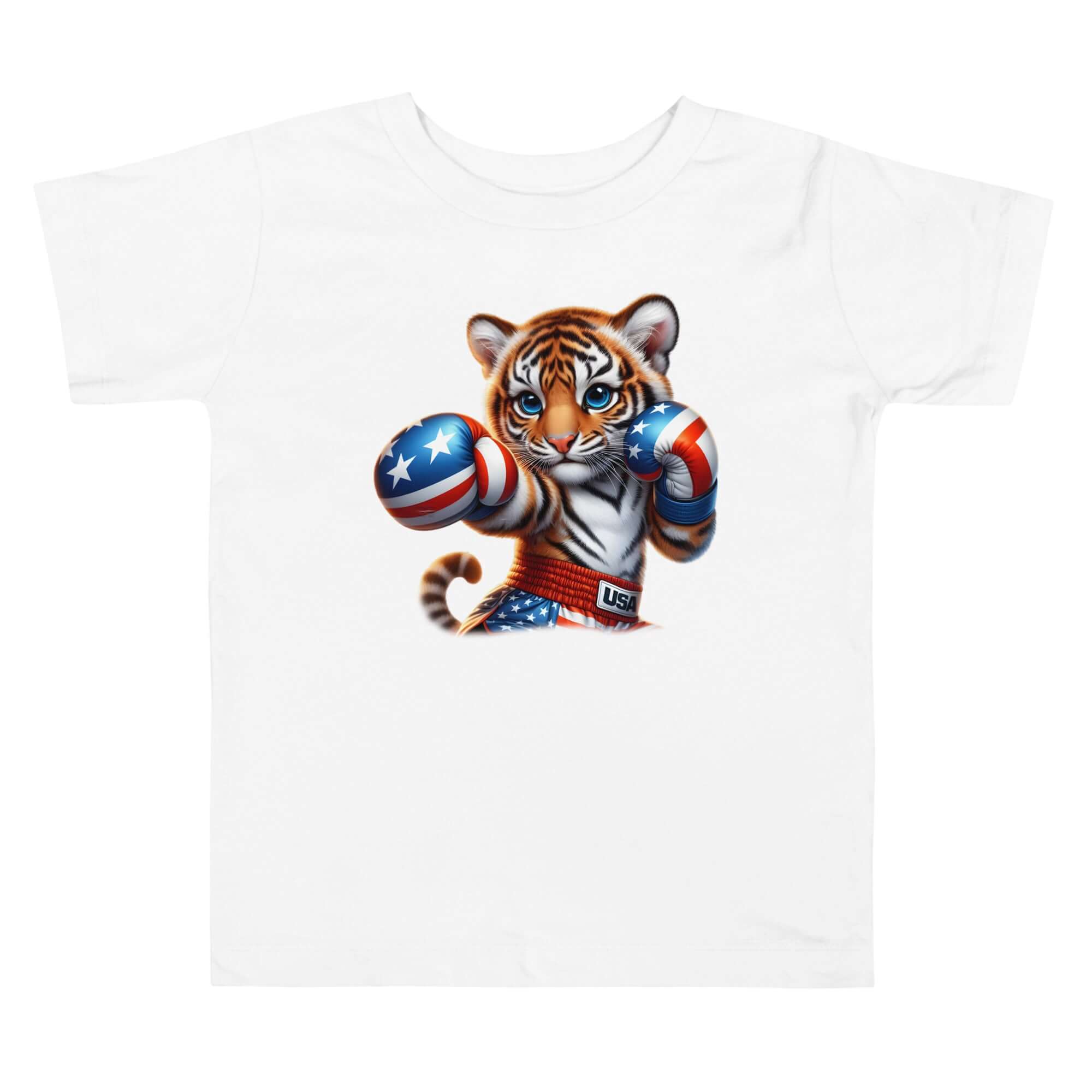Martial Arts Tiger Cub - Cute Animal Toddler Short Sleeve Design Tee