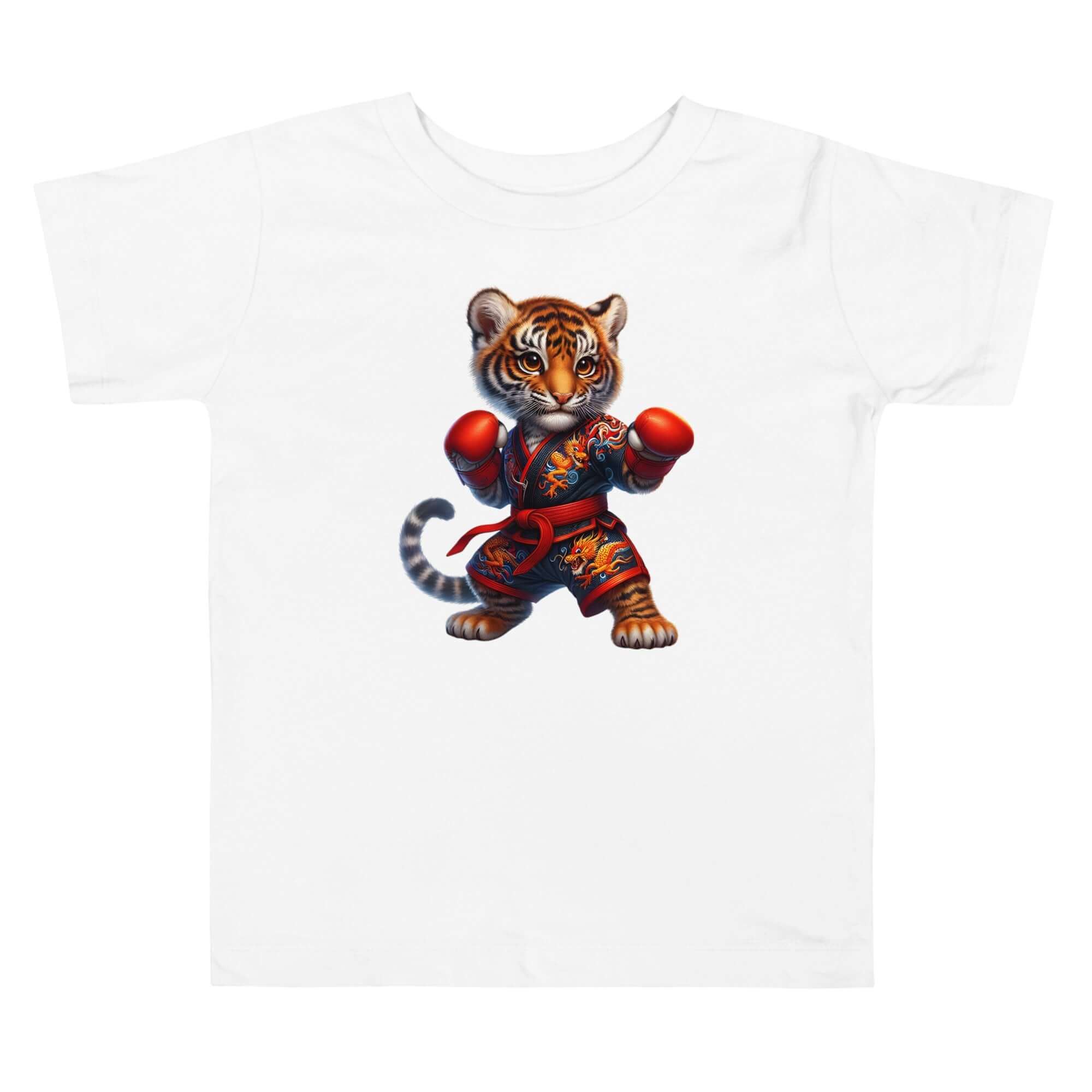 Martial Arts Tiger Cub - Cute Animal Toddler Short Sleeve Design Tee