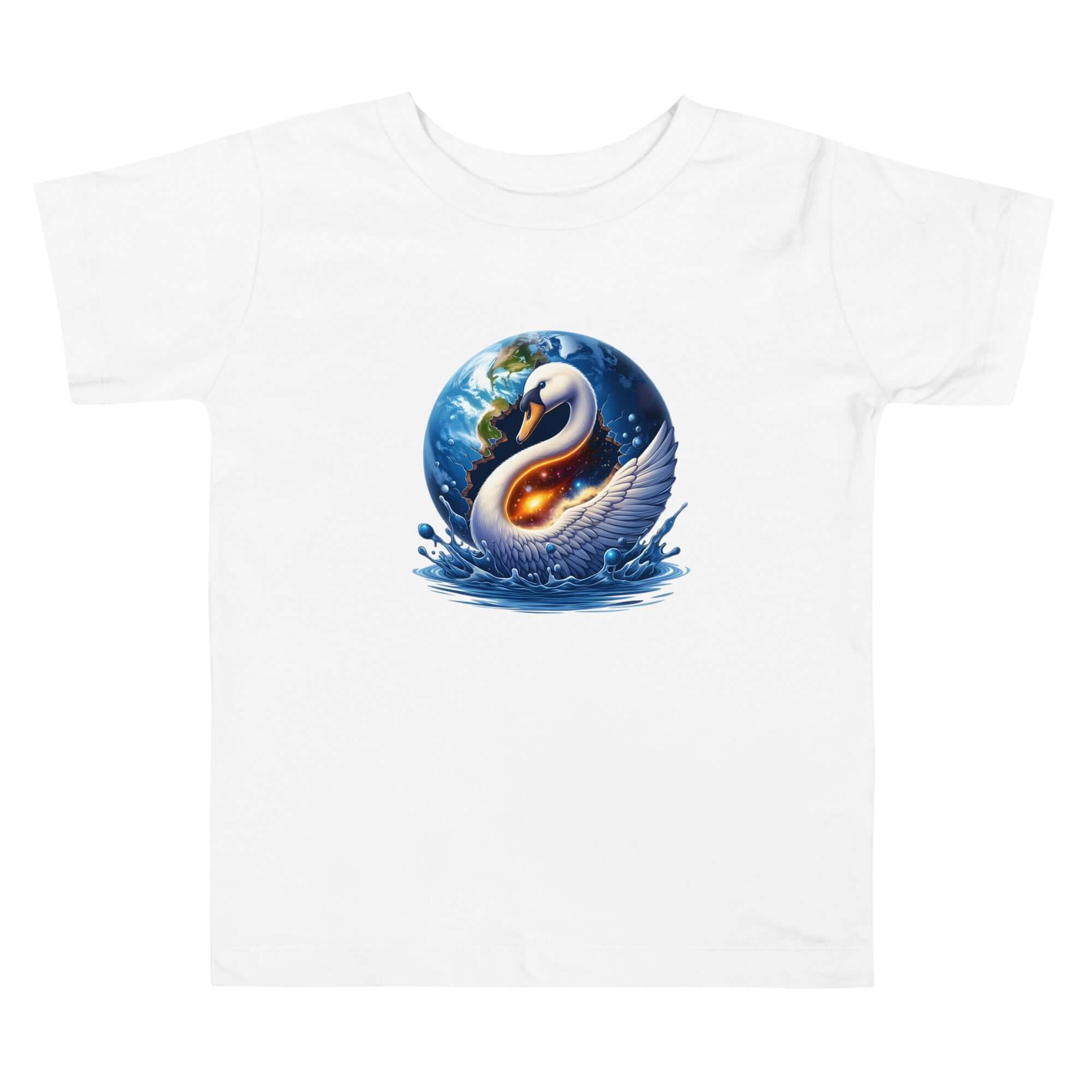 Swan World - Spiritual Animal Art Apparel Toddler Short Sleeve Tee