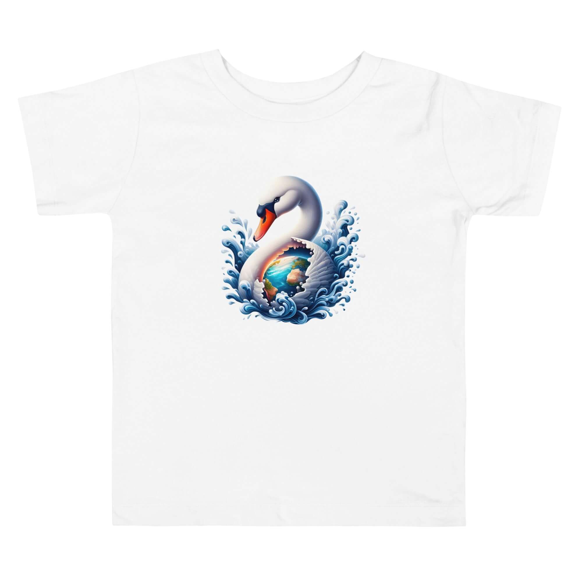 Swan World - Spiritual Animal Art Apparel Toddler Short Sleeve Tee
