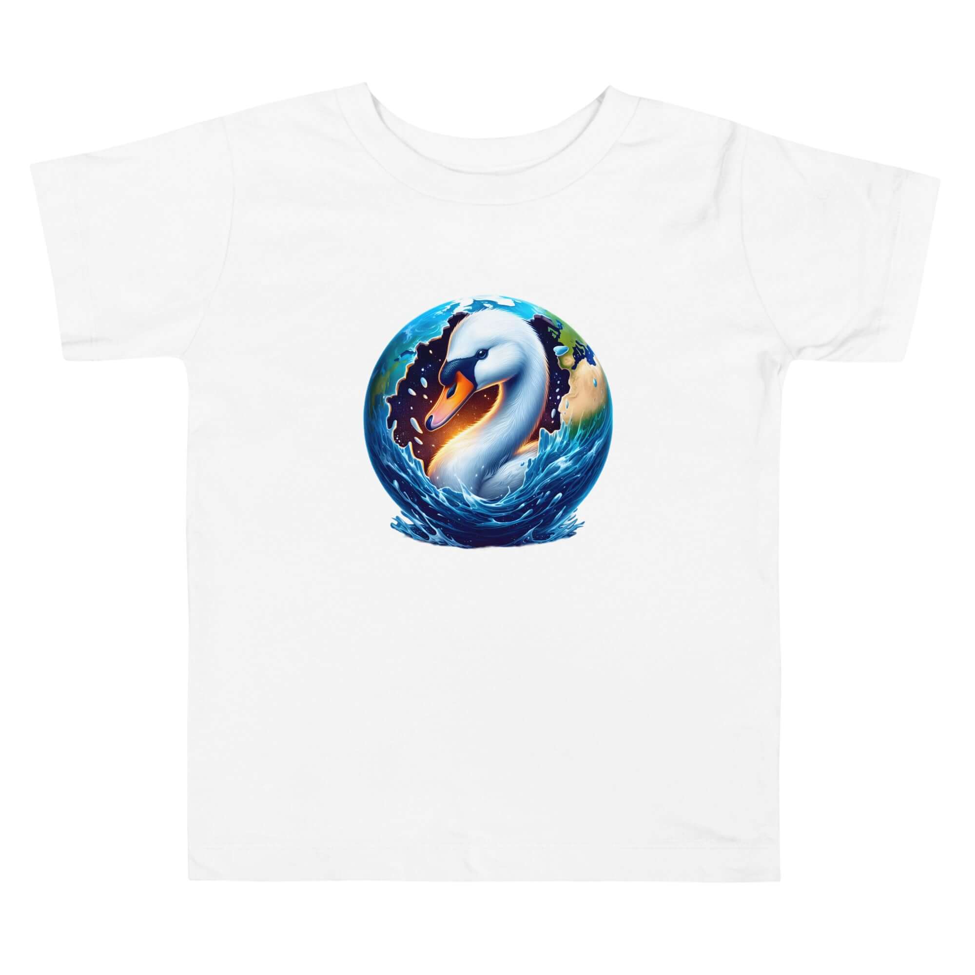 Swan World - Spiritual Animal Art Apparel Toddler Short Sleeve Tee