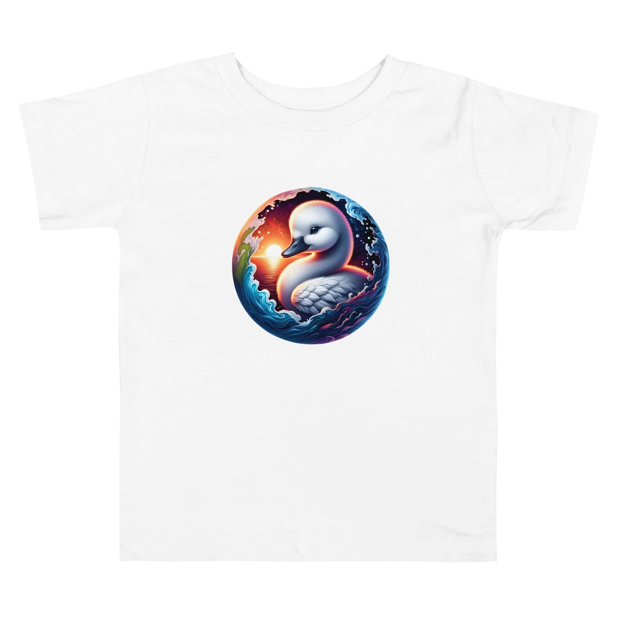 Swan World - Spiritual Animal Art Apparel Toddler Short Sleeve Tee