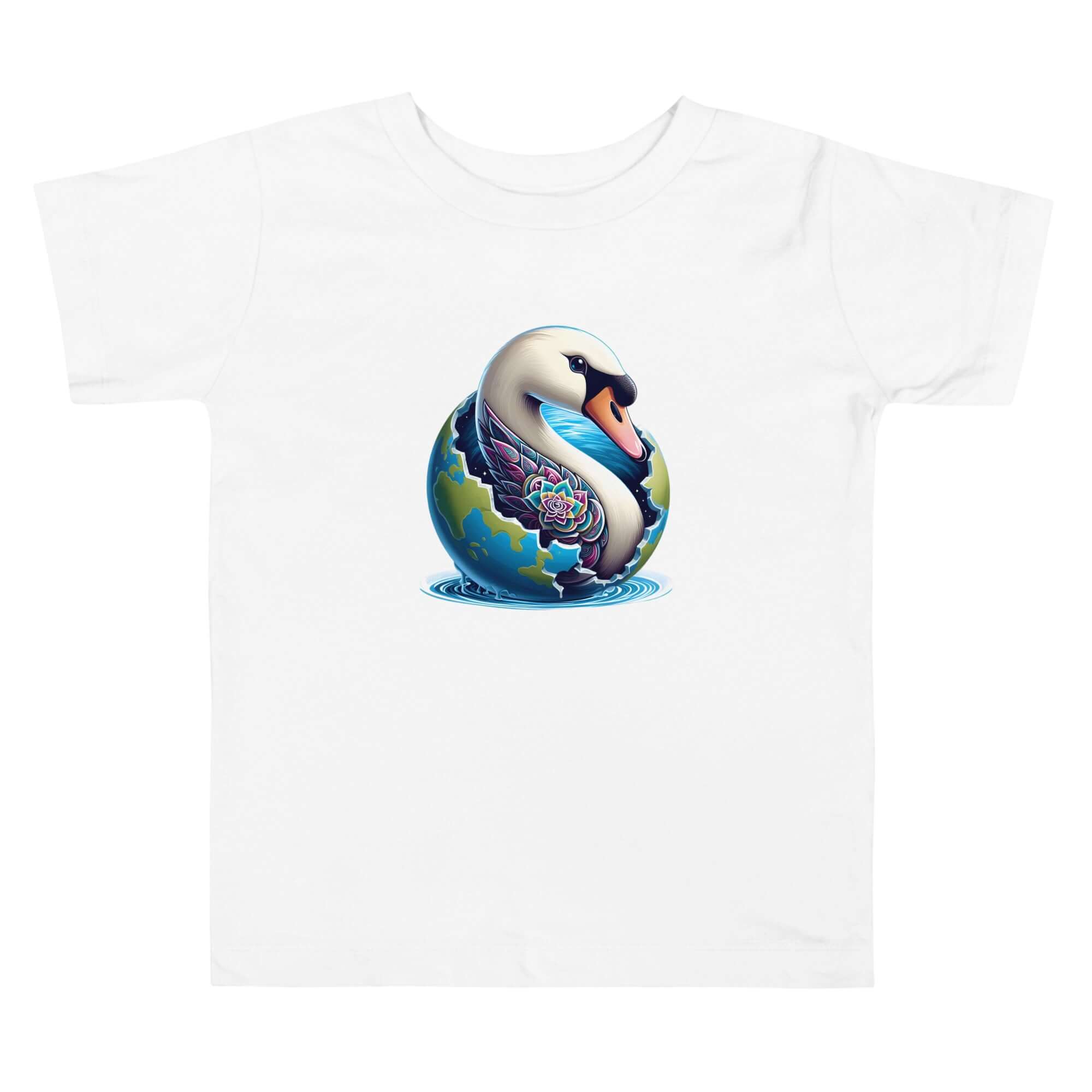 Swan World - Spiritual Animal Art Apparel Toddler Short Sleeve Tee