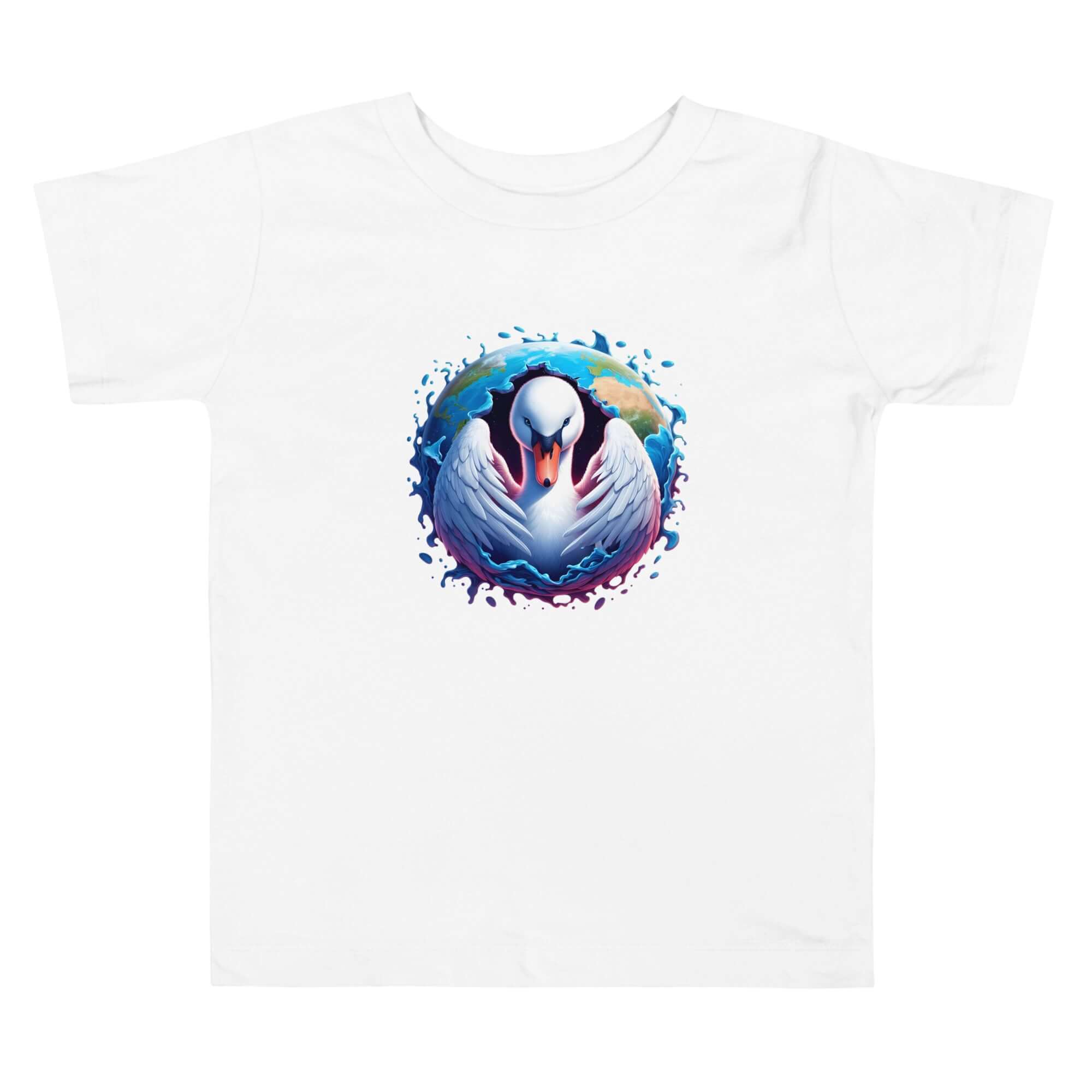 Swan World - Spiritual Animal Art Apparel Toddler Short Sleeve Tee