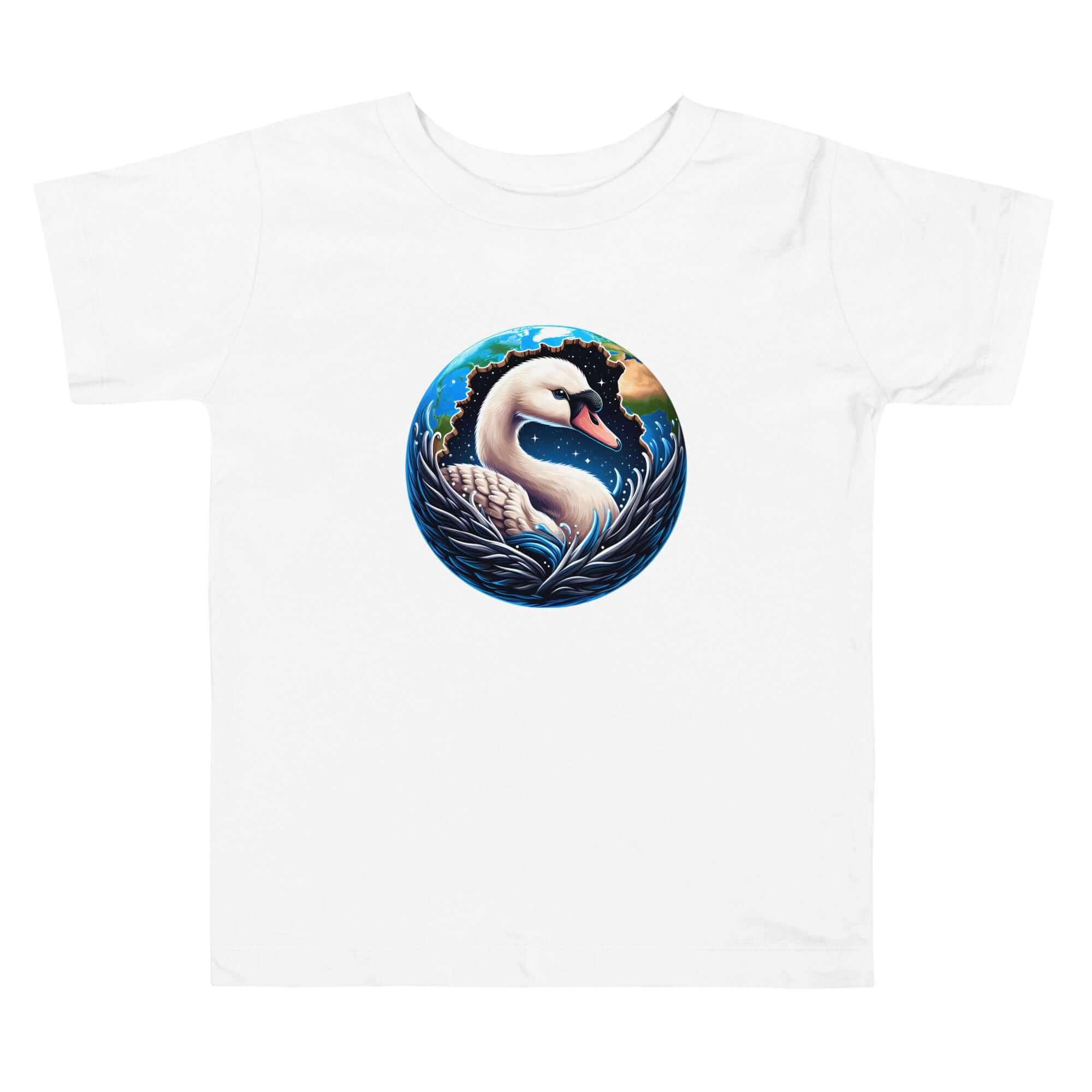 Swan World - Spiritual Animal Art Apparel Toddler Short Sleeve Tee