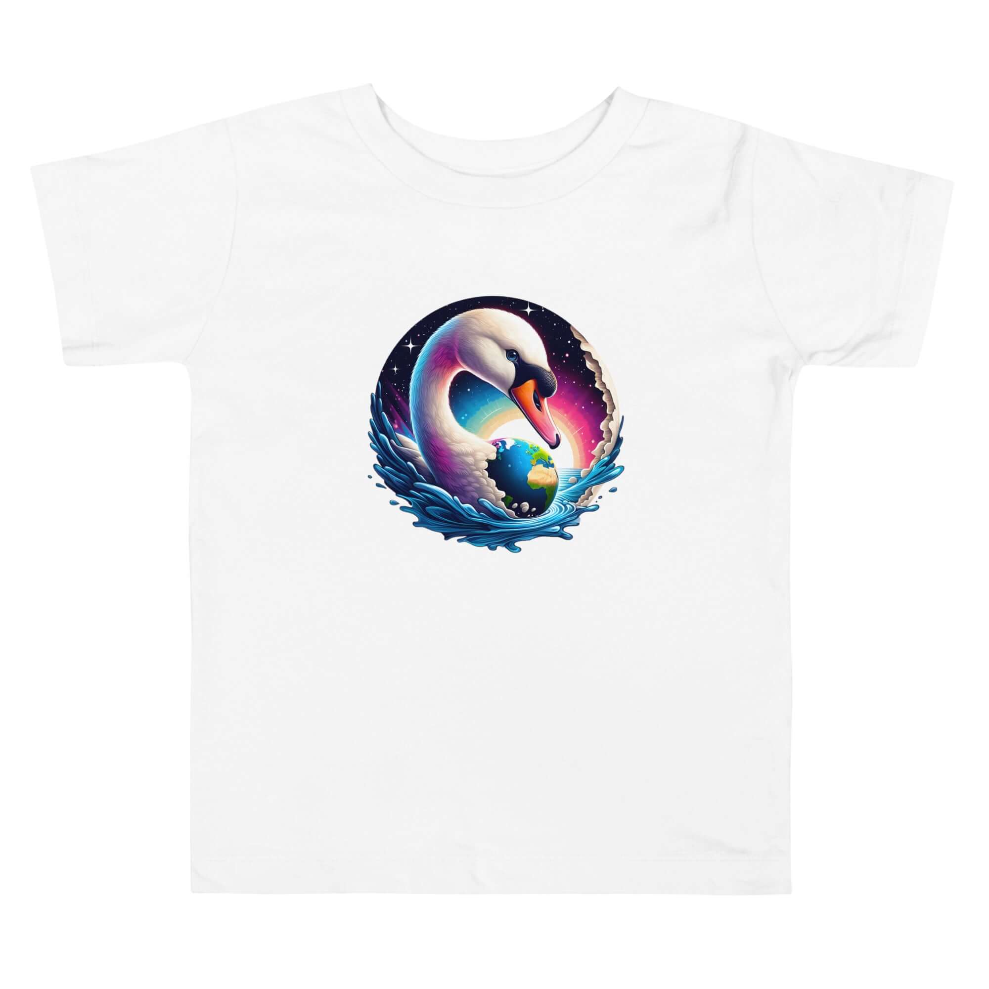 Swan World - Spiritual Animal Art Apparel Toddler Short Sleeve Tee