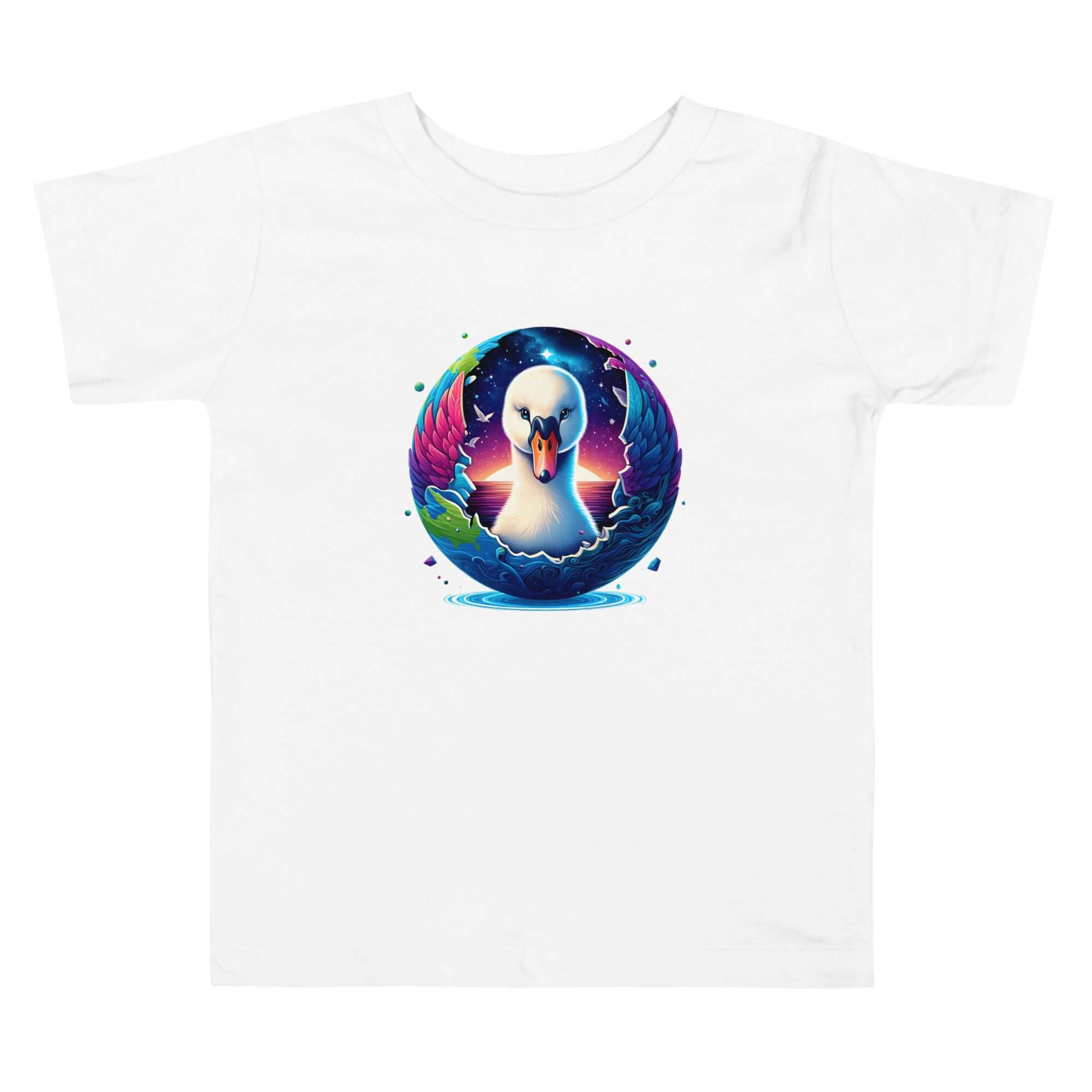 Swan World - Spiritual Animal Art Apparel Toddler Short Sleeve Tee