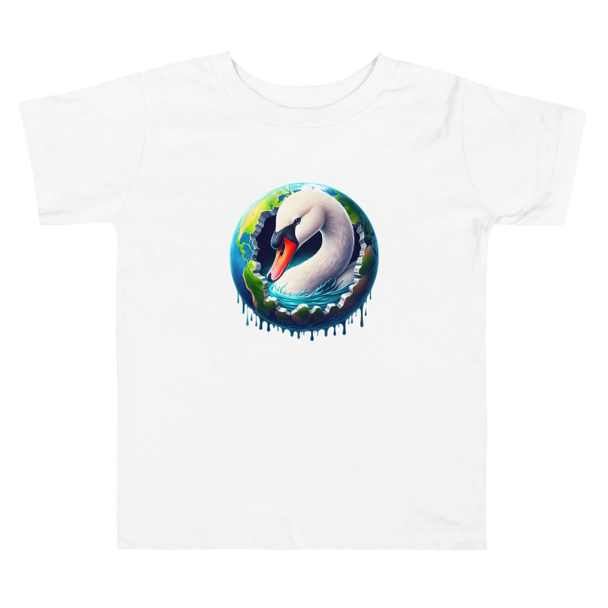 Swan World - Spiritual Animal Art Apparel Toddler Short Sleeve Tee