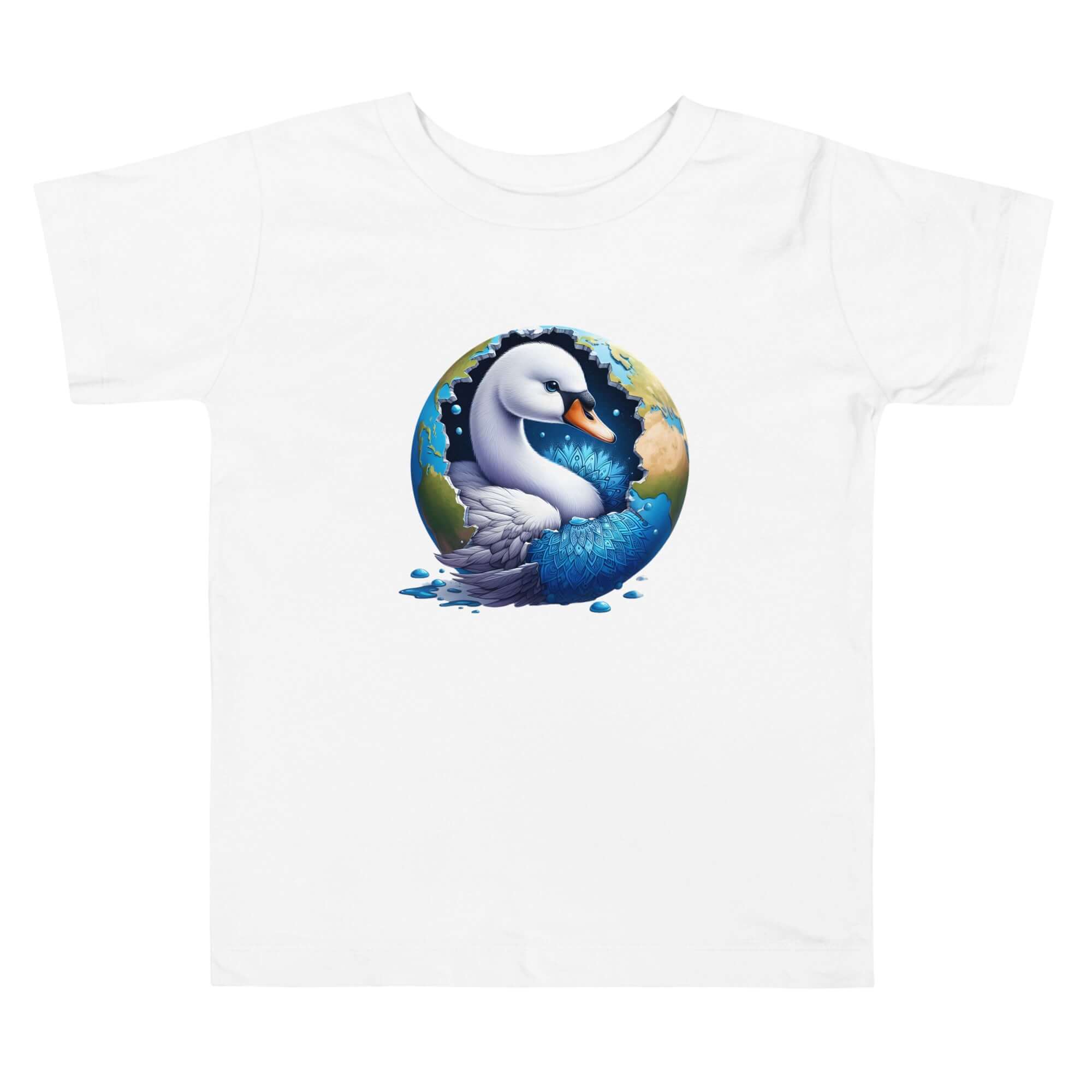 Swan World - Spiritual Animal Art Apparel Toddler Short Sleeve Tee