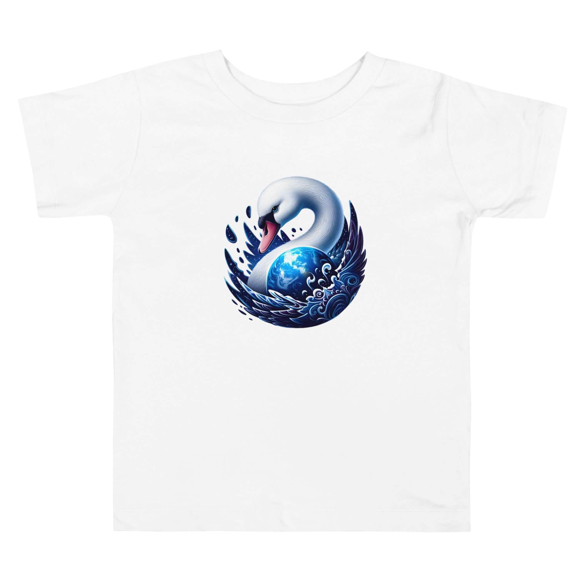 Swan World - Spiritual Animal Art Apparel Toddler Short Sleeve Tee